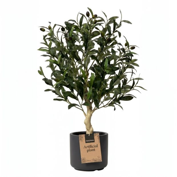 FairyTrees Künstlicher Olivenbaum 60 cm