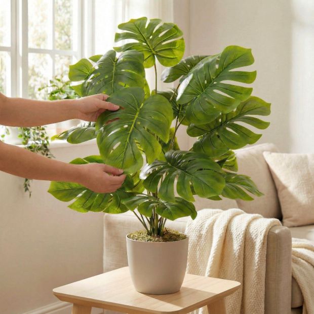 FairyTrees Künstliche Monstera Real Touch 70 cm 70 cm